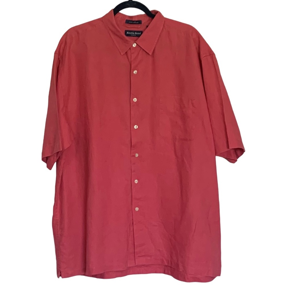 Austin Reed London Linen Short Sleeve Shirt Size XXL